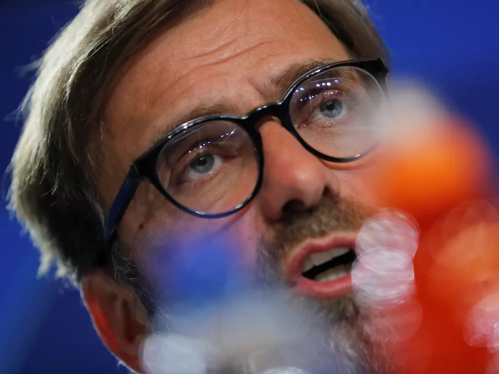 Pelatih Liverpool, Juergen Klopp dalam konferensi pers. (REUTERS/Susana Vera)