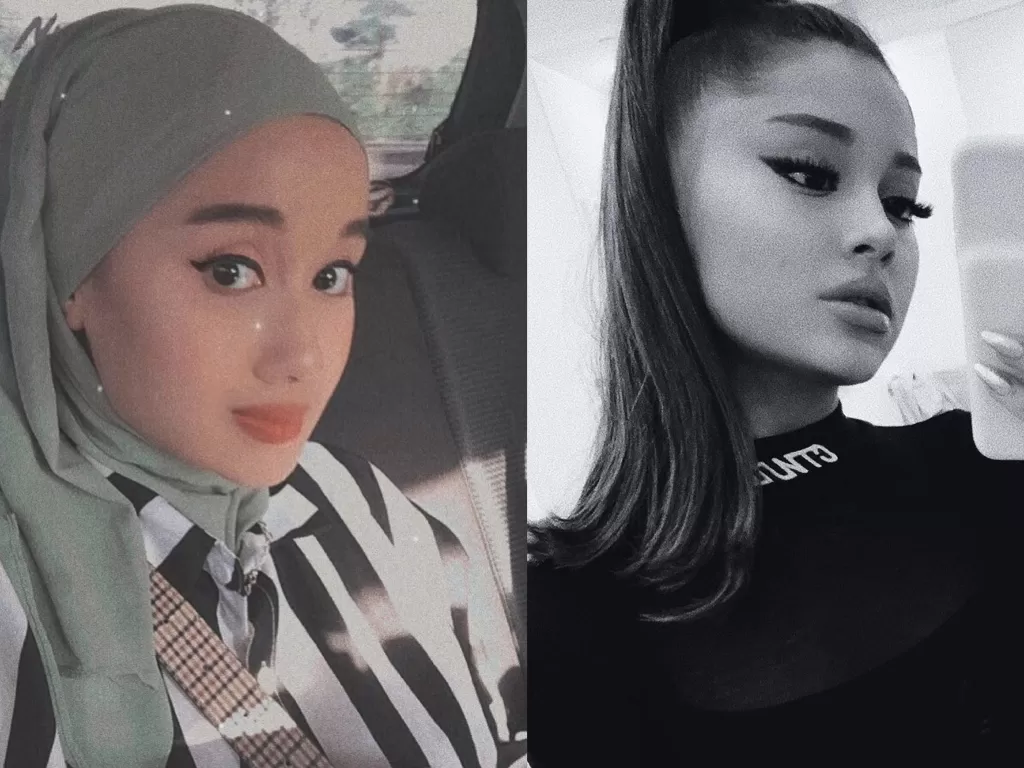 Kiri: Nabila Azlan wanita asal Malaysia. (photo/Instagram/@nblaazln) Kanan: Ariana Grande. (photo/Twitter/@ArianaGrande)
