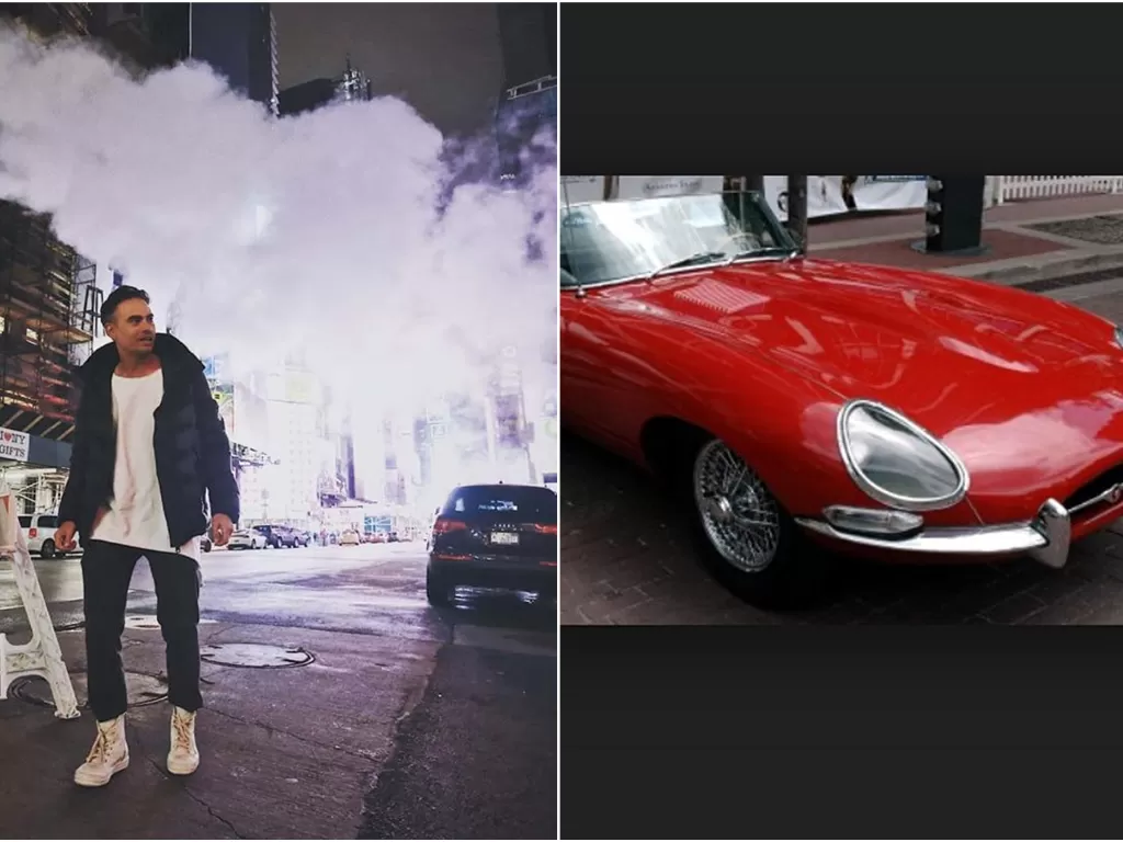 Alm. Ashraf Sinclair (kiri) dan mobil impiannya (kanan). (Instagram/@ashrafsinclair)