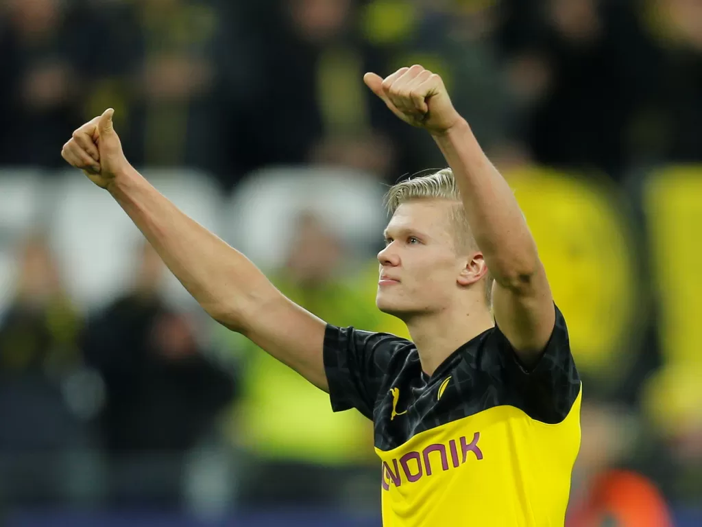 Penyerang muda Borussia Dortmund, Erling Haaland. (REUTERS/Leon Kuegeler)