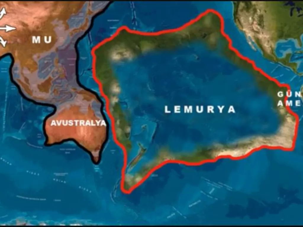 Ilustrasi peta lemuria. (newsinstact.com)
