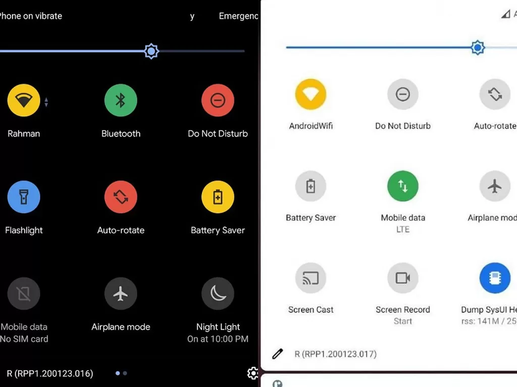 Fitur warna di Quick Settings Android 11 (photo/XDA Developers)