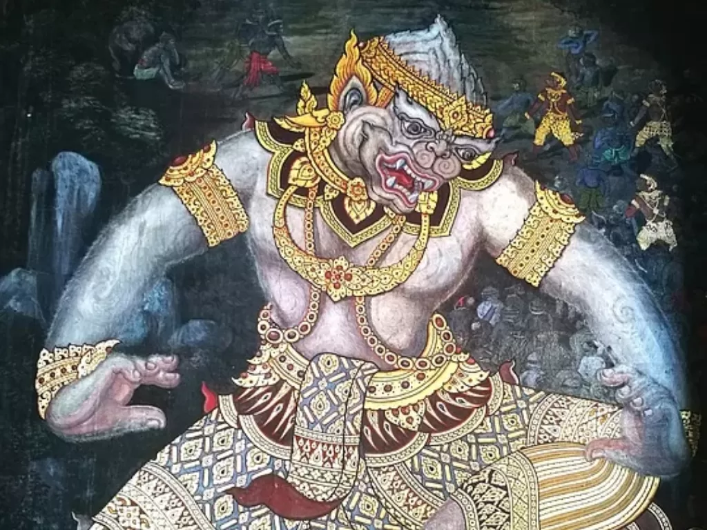 Hanoman dalam epos Ramayana (Wikipedia)