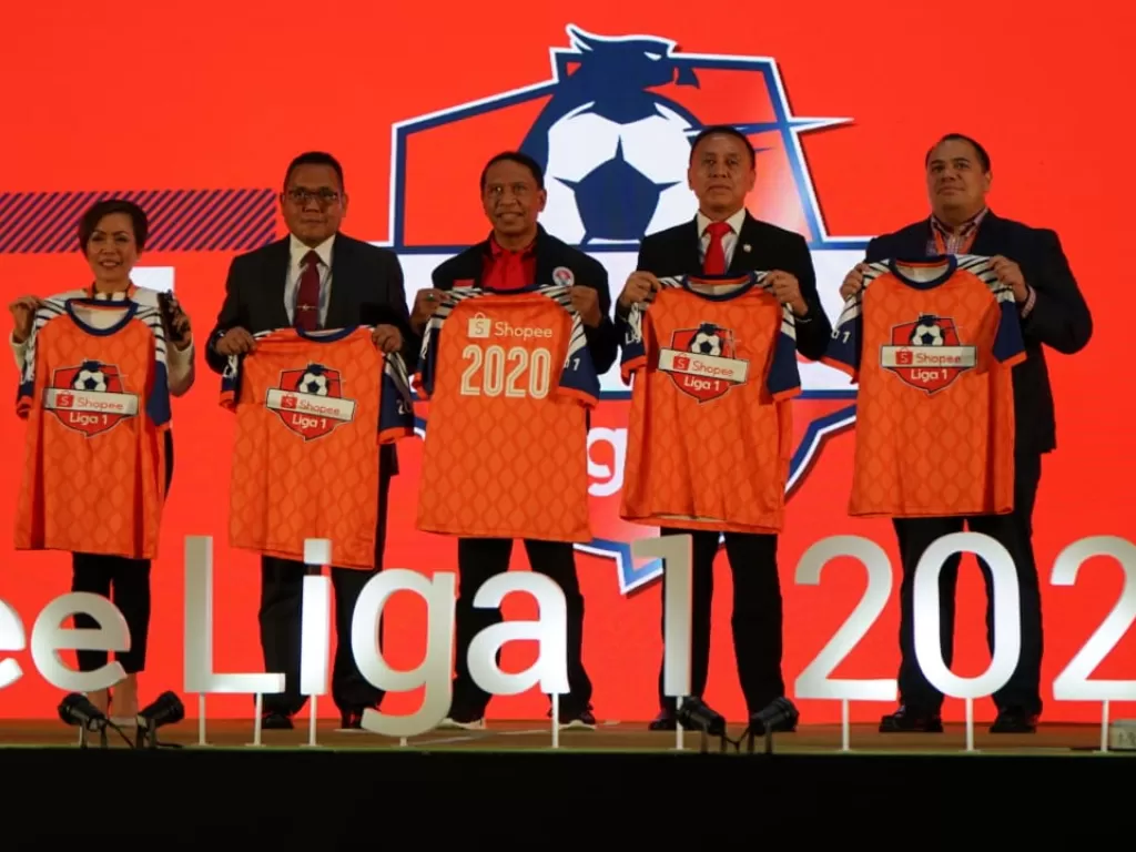 Suasana launching kompetisi Liga 1 2020 di Hotel Fairmont, Jakarta, Senin (24/2/2020). (Dok. SEA Group)