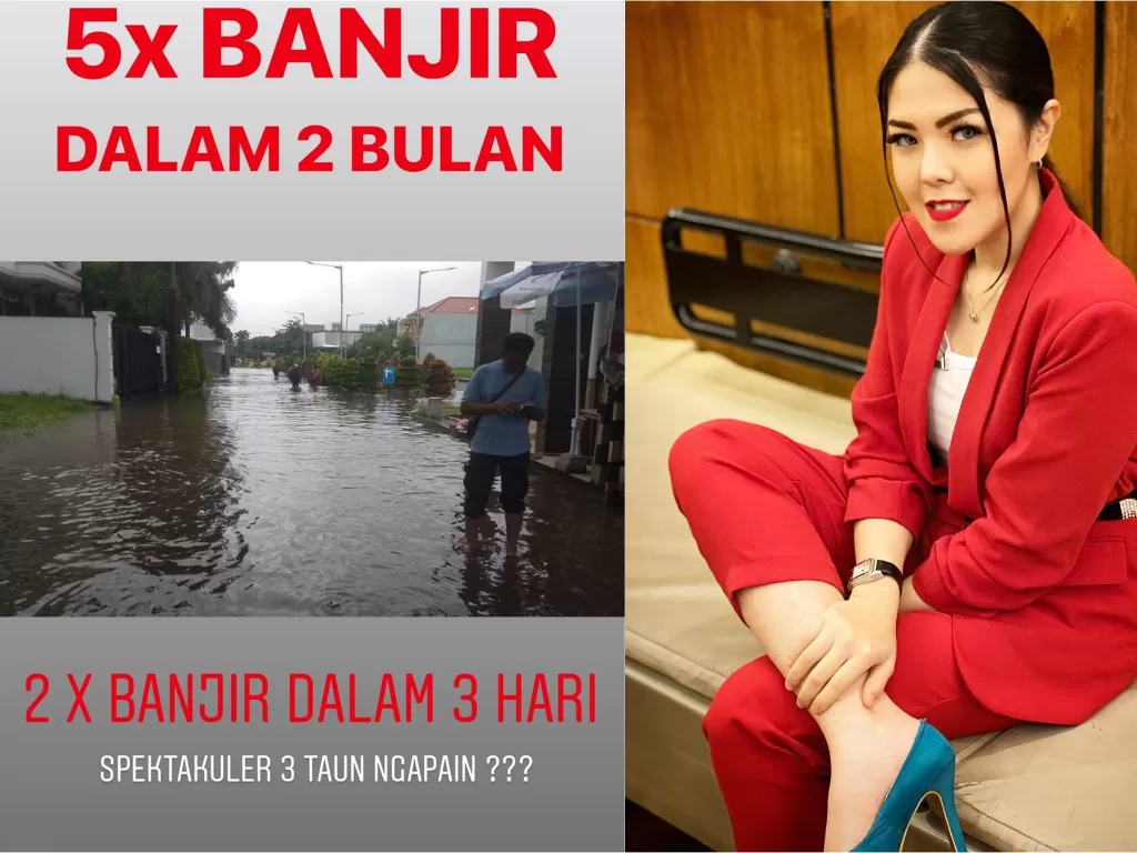 Tina Toon kritisi banjir Jakarta (Instagram/@tinatoon101)