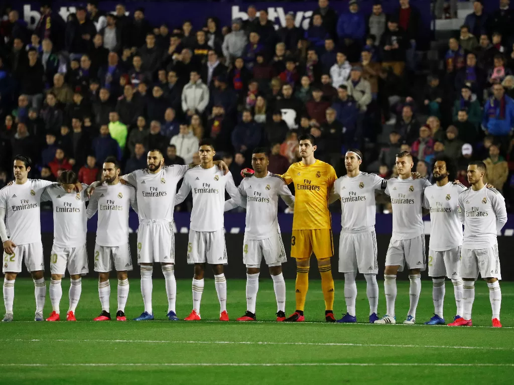 Real Madrid akan menjamu Manchester City pada leg pertama babak 16 besar Liga Champions, Kamis (27/2/2020) dini hari WIB. (REUTERS/Jon Nazca)