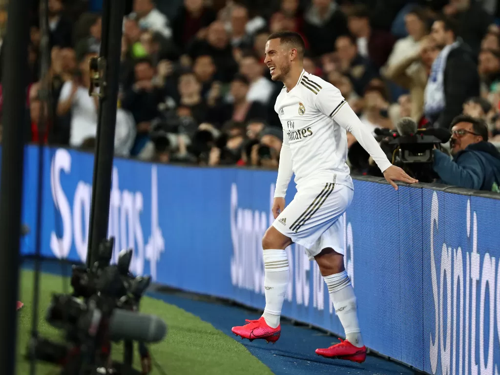 Gelandang Real Madrid, Eden Hazard ketika melawan Levante. (REUTERS/Sergio Perez)