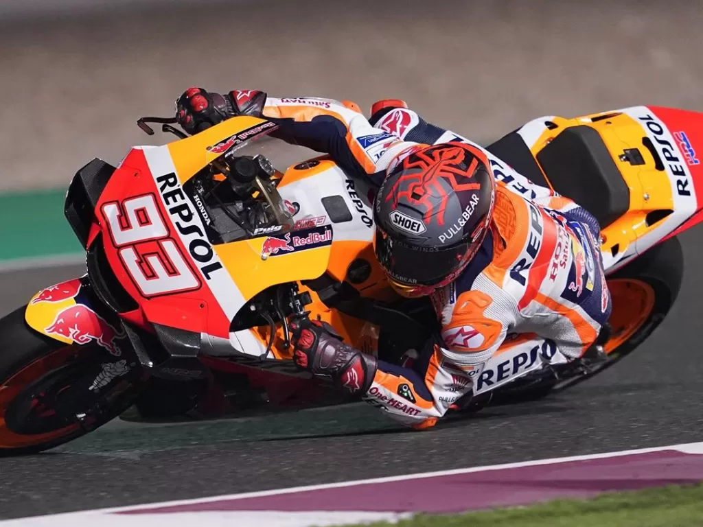 Marc Marquez ketika menjajal motor balap milik Honda. (Instagram/@marcmarquez93)