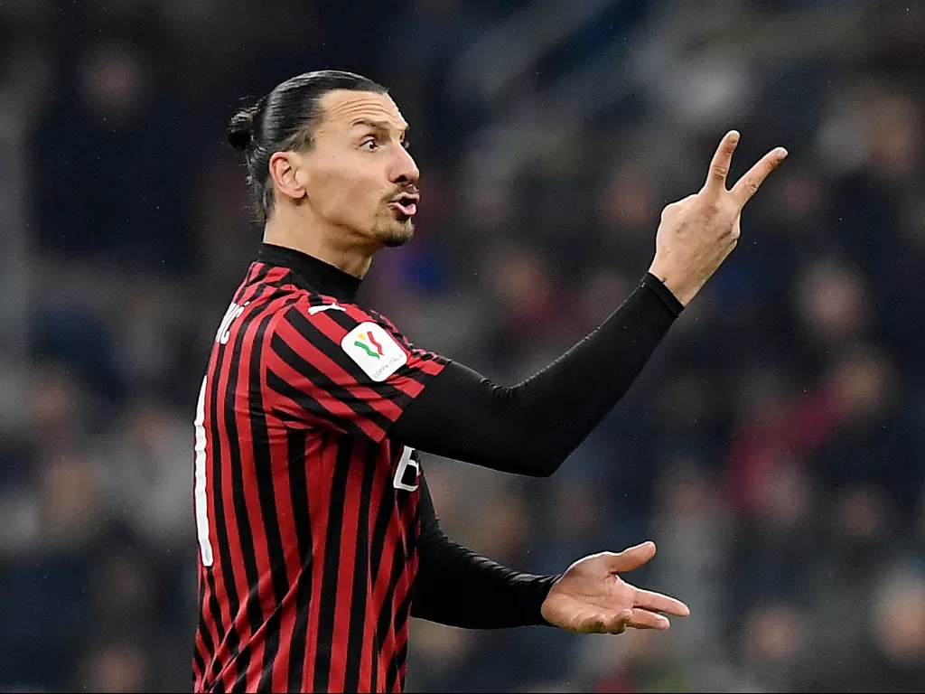 Penyerang AC Milan, Zlatan Ibrahimovic. (REUTERS/Alberto Lingria)
