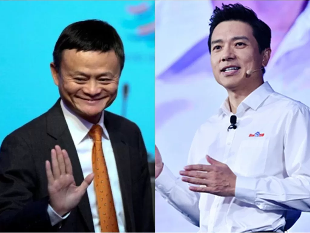 Kiri: Jack Ma (REUTERS/Marcos Brindicci). Kanan Robin Li (Pandaily)