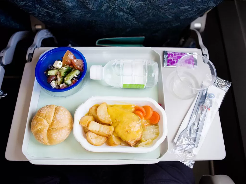 Ilustrasi makanan di pesawat (NBC News)