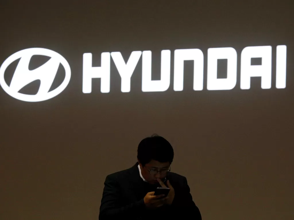 :Logo pabrikan Hyundai. (REUTERS/Kim Hong-Ji)