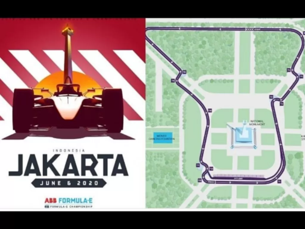 Ombudsman RI Perwakilan Jakarta menemukan dugaan maladministrasi dalam pemberian izin Monas sebagai venue balapan Formula E. (Instagram/@formulaejakarta2020)