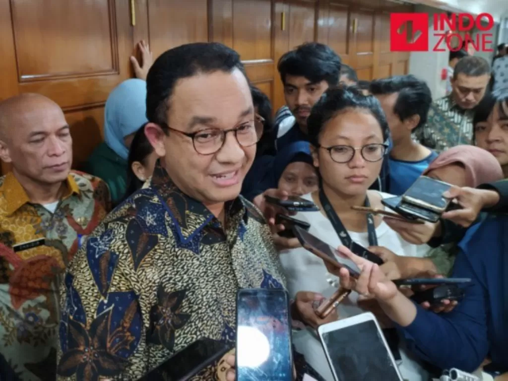 Gubernur DKI Jakarta Anies Baswedan mengatakan bakal memberikan update terkait kasus virus corona atau Covid-19. (INDOZONE/Murti Ali Lingga)