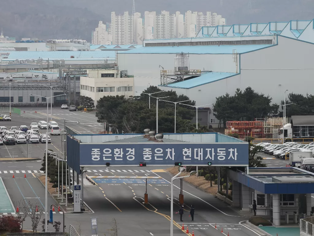 Tampilan pabrikan Hyundai di Ulsan, Korea Selatan. (REUTERS/STRINGER)