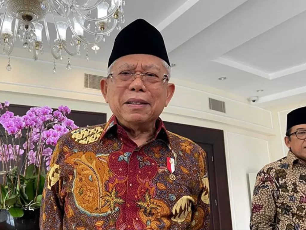 Wakil Presiden Ma'ruf Amin memberikan keterangan pers di Kantor Wapres Jakarta, Rabu (4/3/2020). (Photo/ANTARA/Fransiska Ninditya)