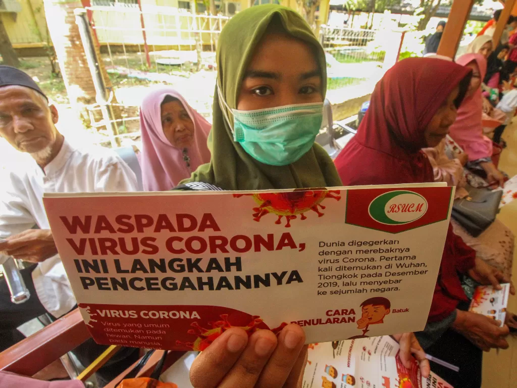 Ilustrasi edukasi pencegahan virus corona. (ANTARA FOTO/Rahmad)