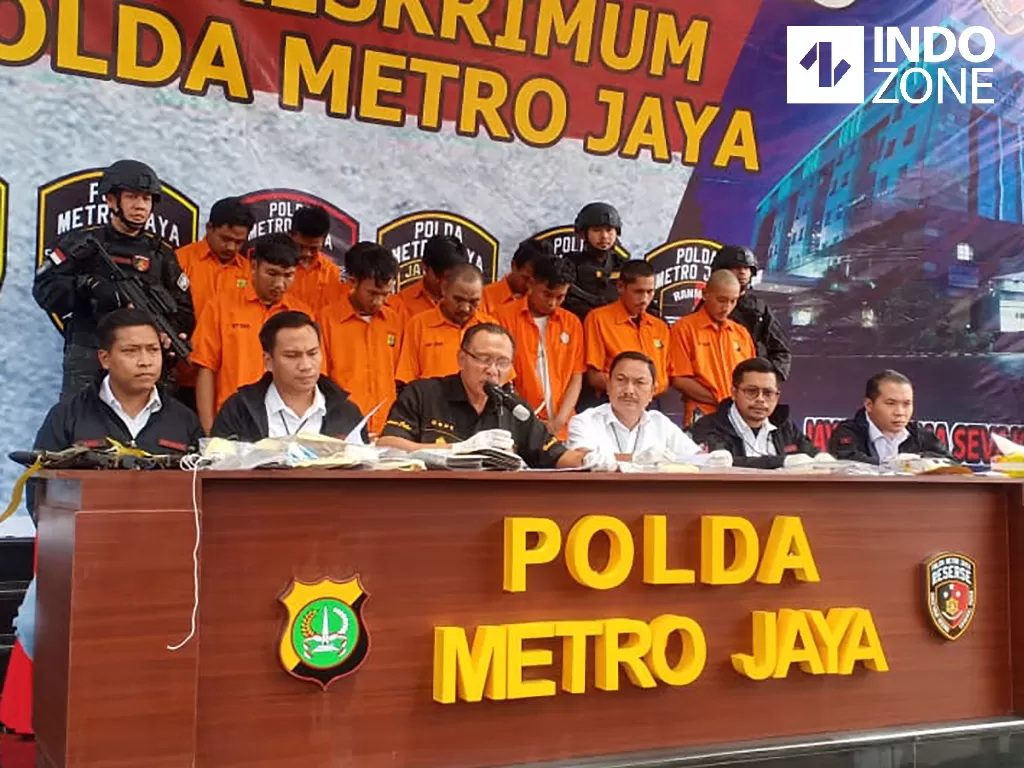 Konferensi pers sindikat pencurian sepeda motor di Polda Metro Jaya, Jakarta, Senin (9/3/2020). (INDOZONE/Samsudhuha Wildansyah)
