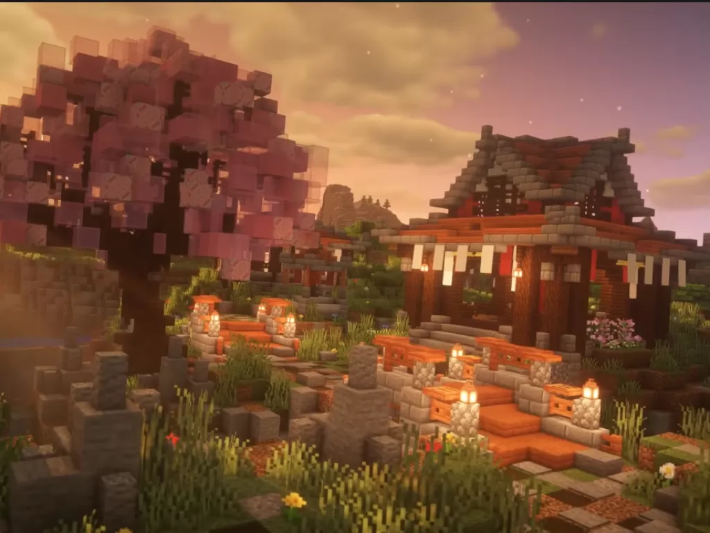 Hasil renovasi base PewDiePie di Minecraft (photo/YouTube/TrixyBlox)