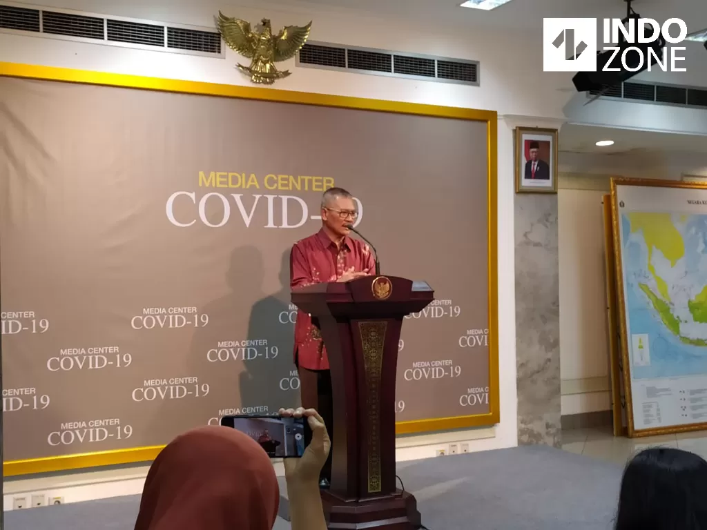 Juru Bicara Negara terkait Virus Corona, Achmad Yurianto di Istana Negara, Jakarta, Rabu, (11/3/2020). (INDOZONE/Mula Akmal)