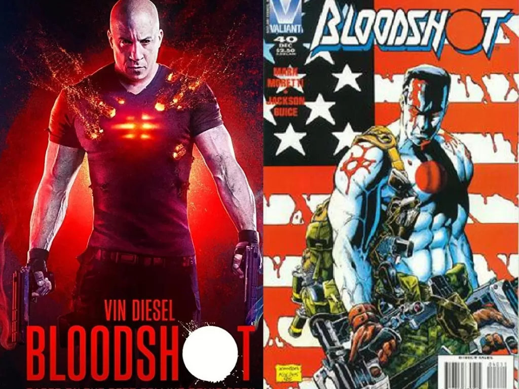 Bloodshoot jadi pembuka Valiant Cinematic Universe (kiri: IMDB, kanan: Wikipedia)