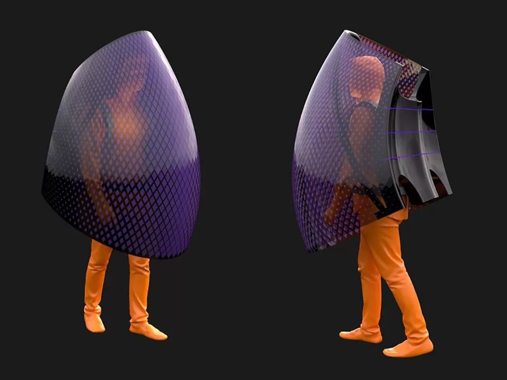 Kostum futuristik penangkal virus (photo/Instagram/@penda_china)