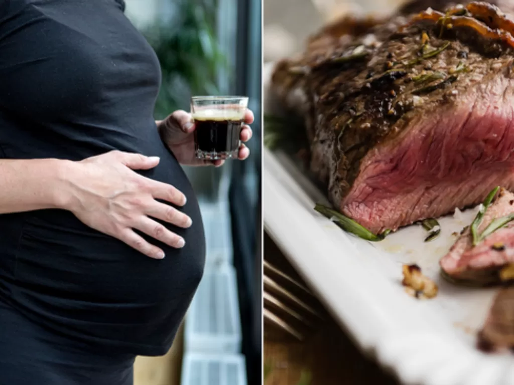 Ibu hamil makan steak (NEWSBEEZER)