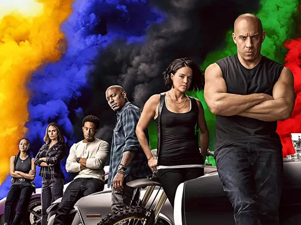 Vin Diesel, Jordana Brewster, Ludacris, Michelle Rodriguez, and Tyrese Gibson dalam 