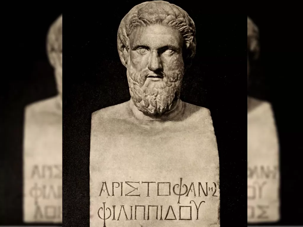 Patung Aristophanes. (britannica.com)