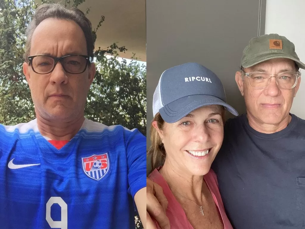 Kiri: Tom Hanks. (photo/Instagram/@tomhanks) Kanan: Tom Hanks bersama Istrinya. (photo/Instagram/@tomhanks)