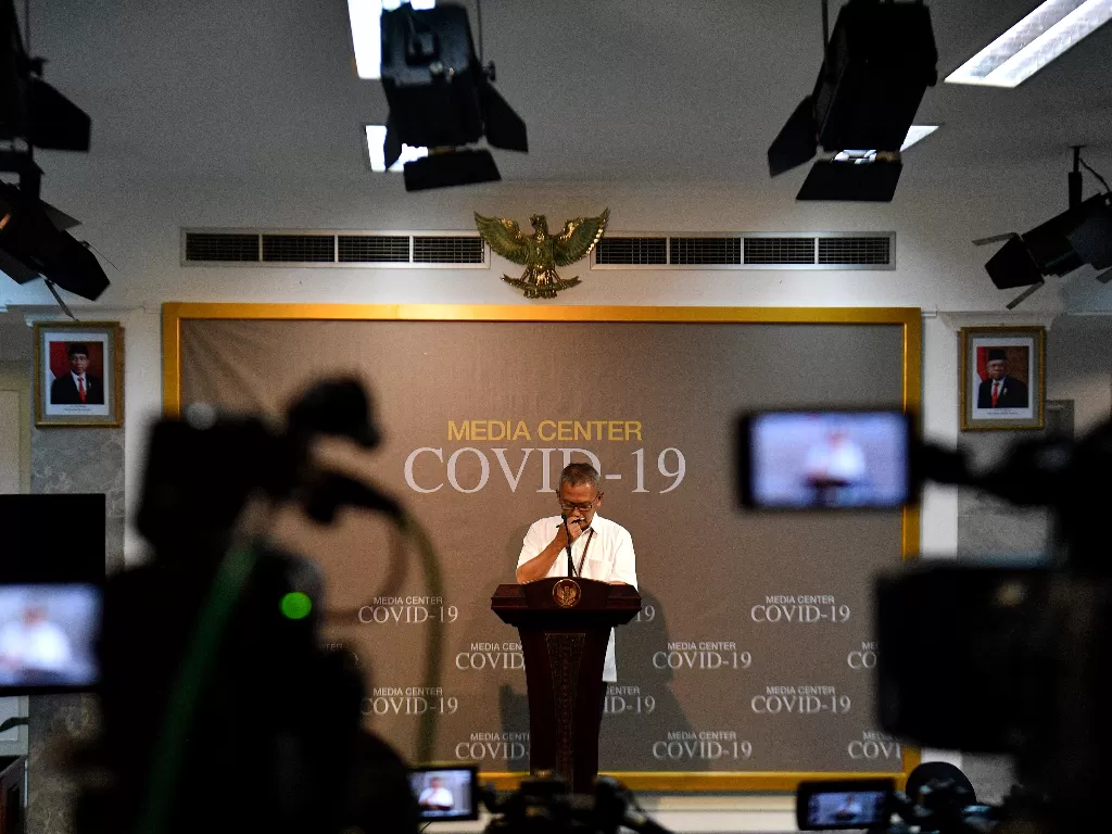 Juru bicara pemerintah untuk penanganan COVID-19 Achmad Yurianto (ANTARA FOTO/Sigid Kurniawan)