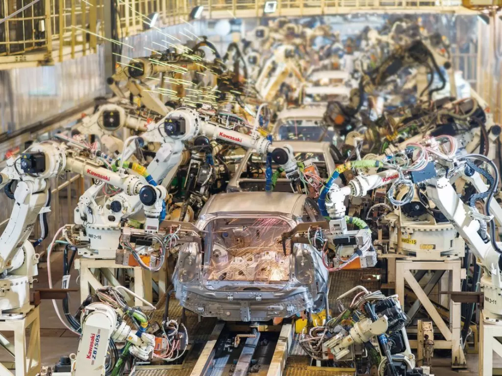 Ilustrasi proses produksi pabrik Toyota di Guangzhou, Tiongkok. (Ilustrasi/scottamyx.com)