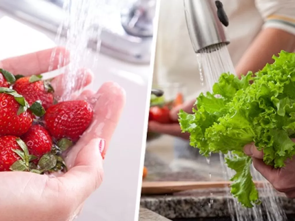 Ilustrasi mencuci sayur dan buah (FDA Gov)