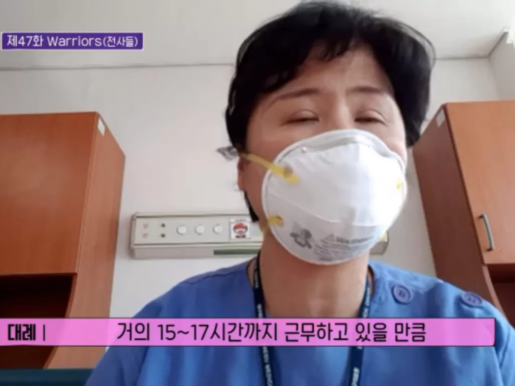 Jung Dae Rye,  perawat yang bekerja siang malam di Korsel (YouTube/Screenshot/tvN)