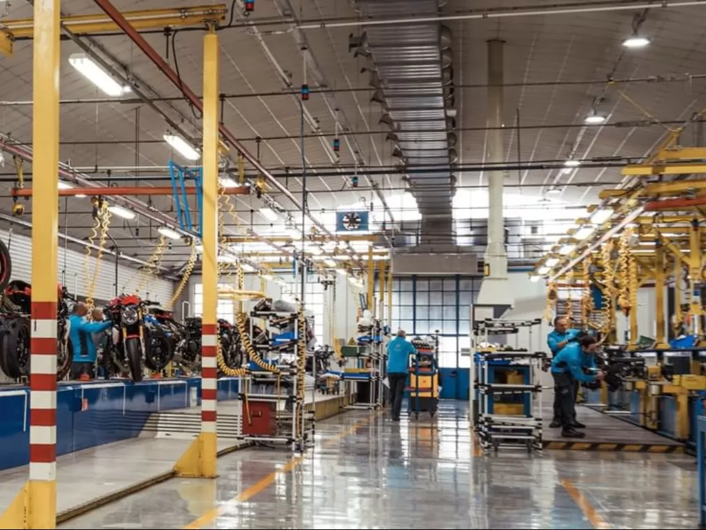 Tampilan pabrik produksi MV Agusta di Italia. (Instagram/@mvagustamotor)