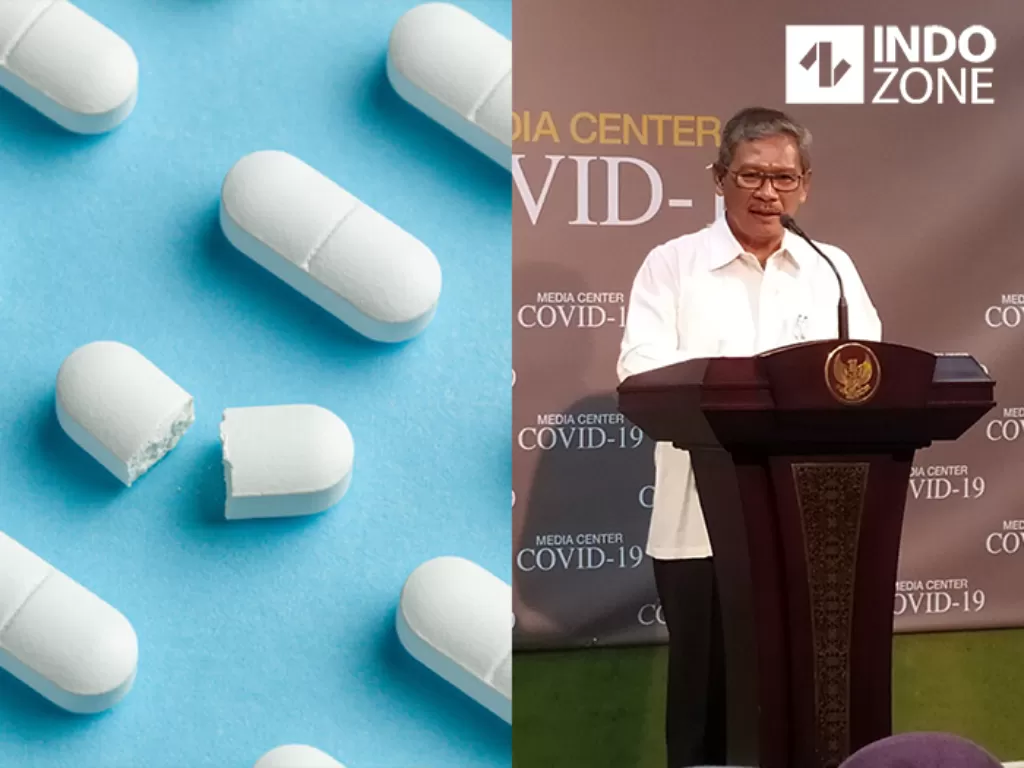 Kiri: Ilustrasi obat klorokuin (Istimewa) / Kanan: Juru Bicara Pemerintah untuk Penanganan Covid-19, Achmad Yurianto (INDOZONE/Mula Akmal)
