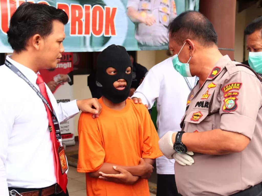 Kapolsek Tanjung Priok merilis kasus tawuran (dok Humas Polres Metro Jakarta Utara)