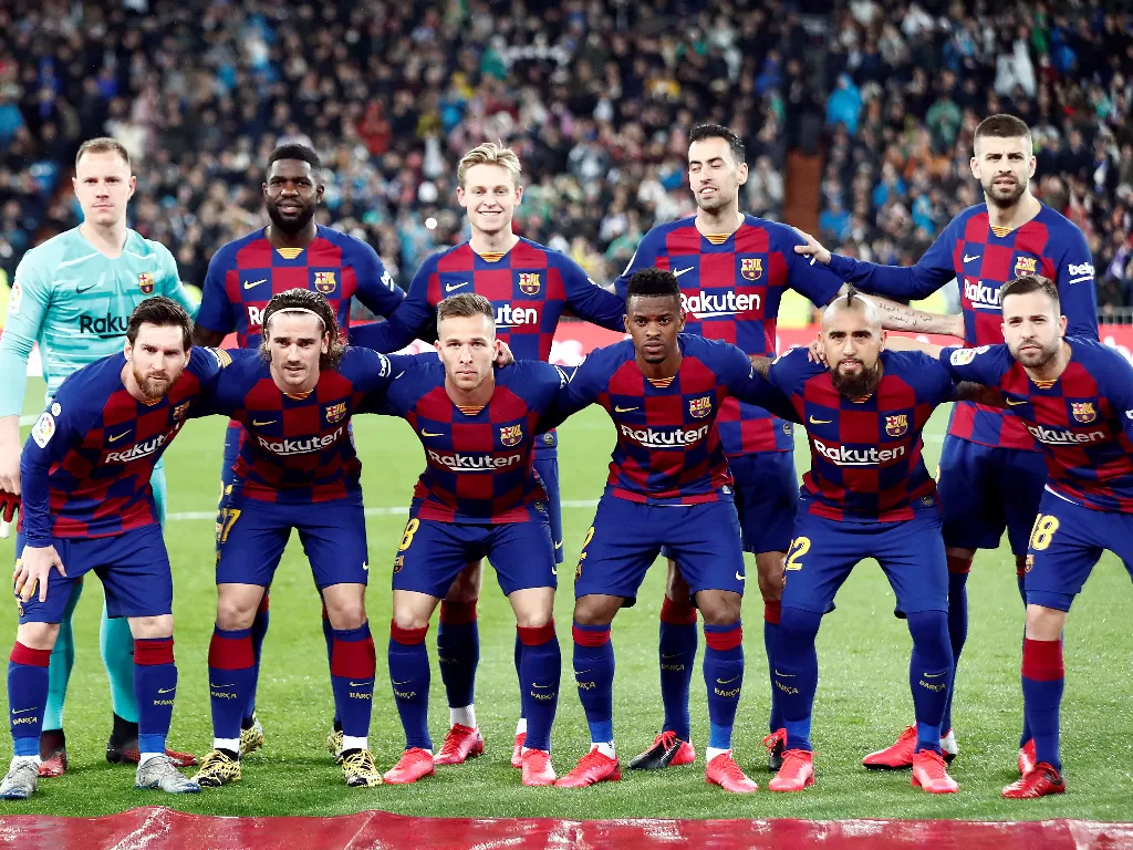 Skuat Barcelona akan kembali latihan tanggal 27 April mendatang. (REUTERS/Sergio Perez)