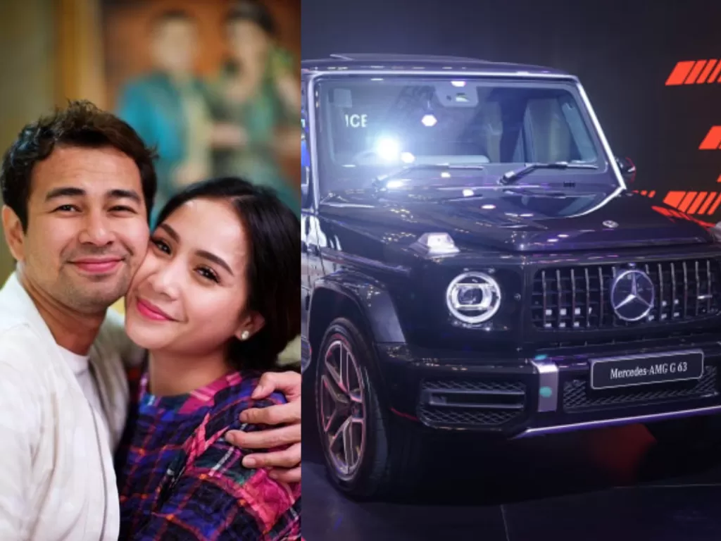 Raffi Ahmad, Nagita Slavina dan mobil Mercedes-Benz AMG G63. (Kolase Instagram/@raffinagita1717 dan Dok. Mercedes)
