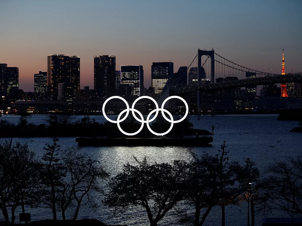 Olimpiade Tokyo 2020 resmi diundur hingga tahun 2021 karena pandemi global virus corona. (REUTERS/Issei Kato)