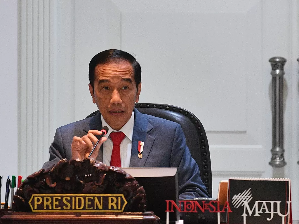 Presiden Jokowi saat Menggelar Rapat Terbatas (Foto: ANTARA/Sigid Kurniawan)