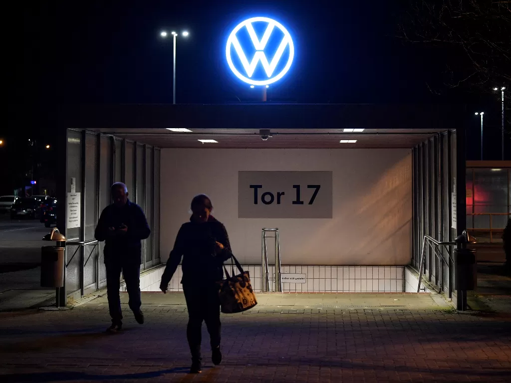 Tampilan pabrik produksi milik Volkswagen. (REUTERS/Fabian Bimmer)