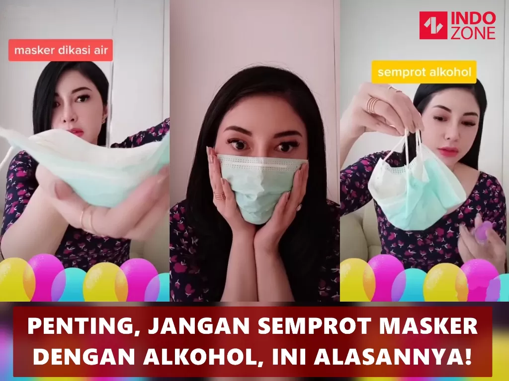 Jangan Semprot Masker dengan Alkohol (Instagram @dinasyah88/DOK. INDOZONE)