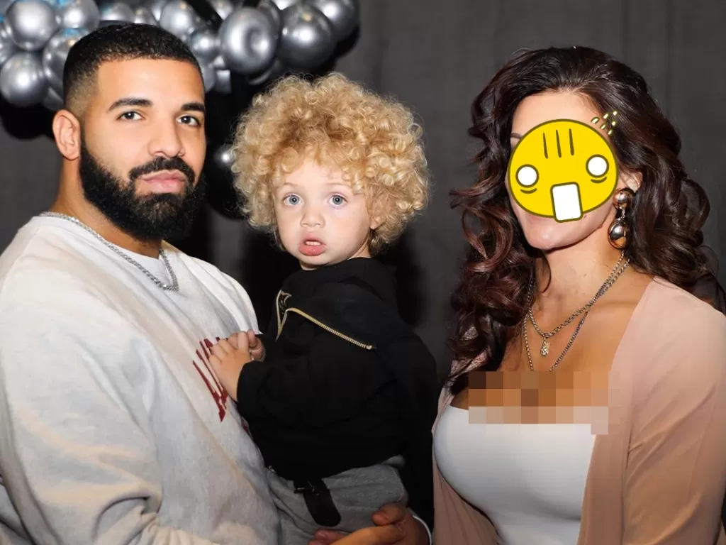 Drake bersama anak dan ibu dari anaknya. (Instagram/@champagnepapi)