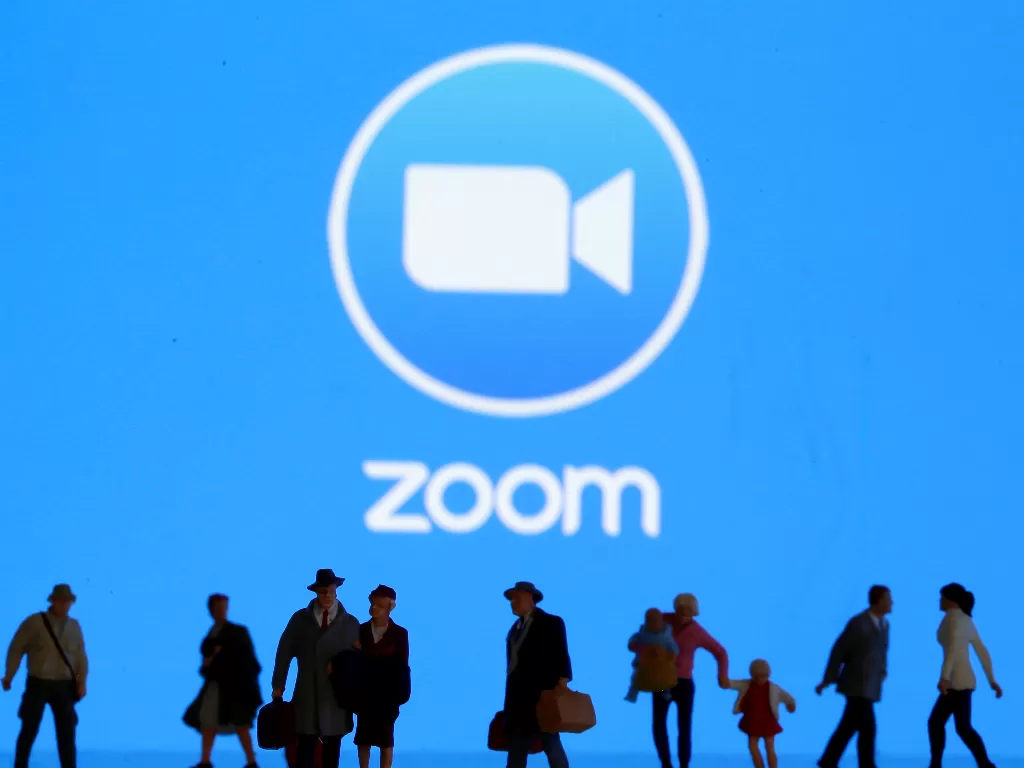 Ilustrasi logo aplikasi Zoom. (REUTERS/Dado Ruvic/Illustration)