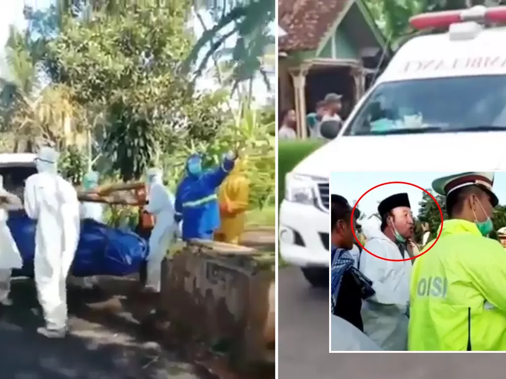 Penolakan warga Banyumas, petugas medis bawa jenazah pasien corona dilempari batu. (Insert) Bupati Banyumas Achmad Husein (Facebook/Raden Arba'in)