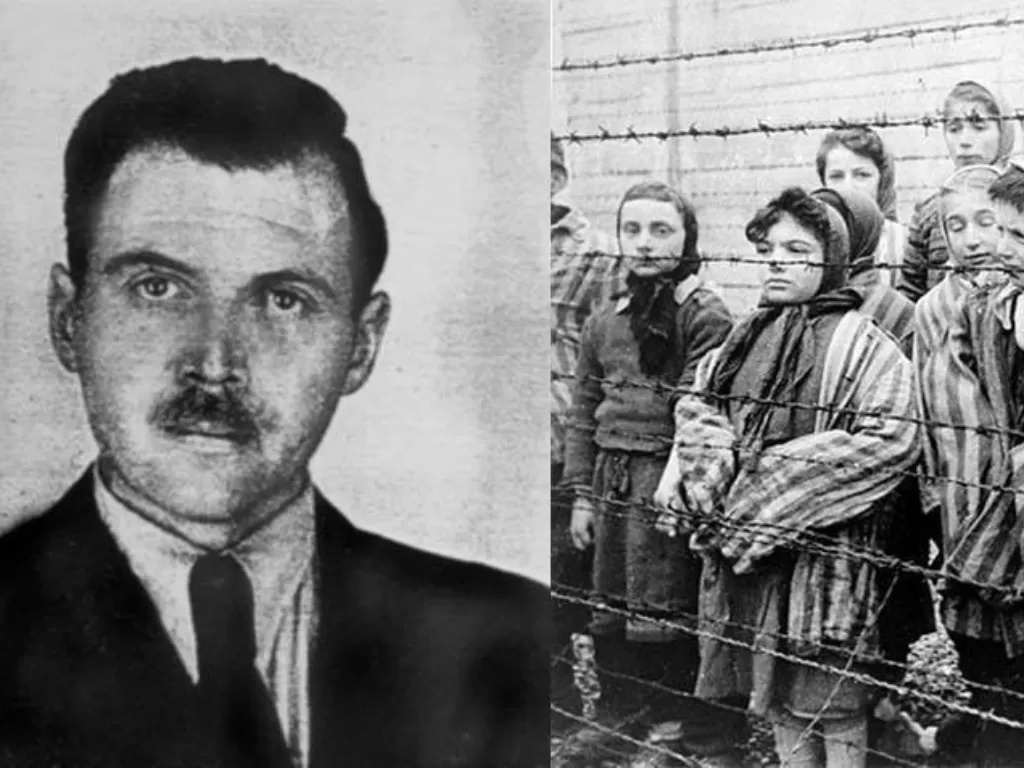 Josef Mengele dan tawanan di Auschwitz. (Allthatsinteresting)