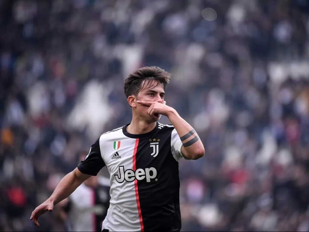 Penyerang Juventus, Paulo Dybala melakukan selebrasi gol. (Instagram/paulodybala)