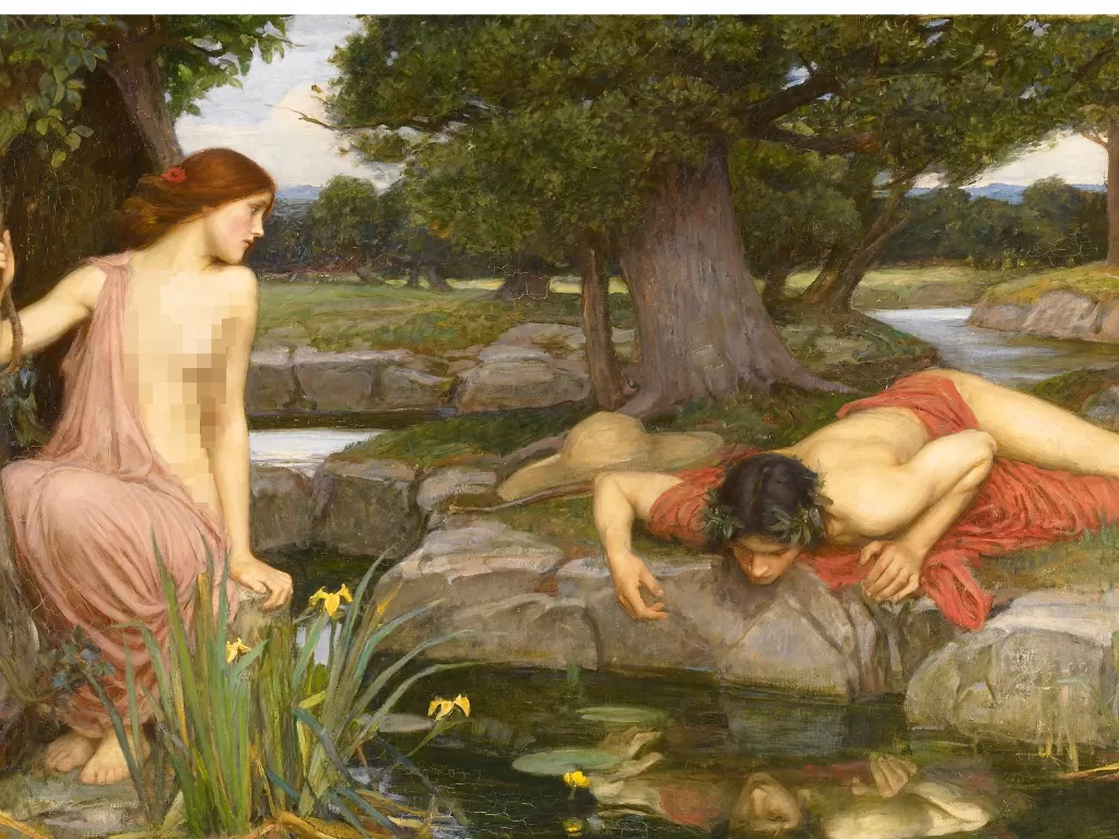 Ilustrasi  Echo dan Narcissus dalam mitologi Yunani. (en.wikipedia.org)