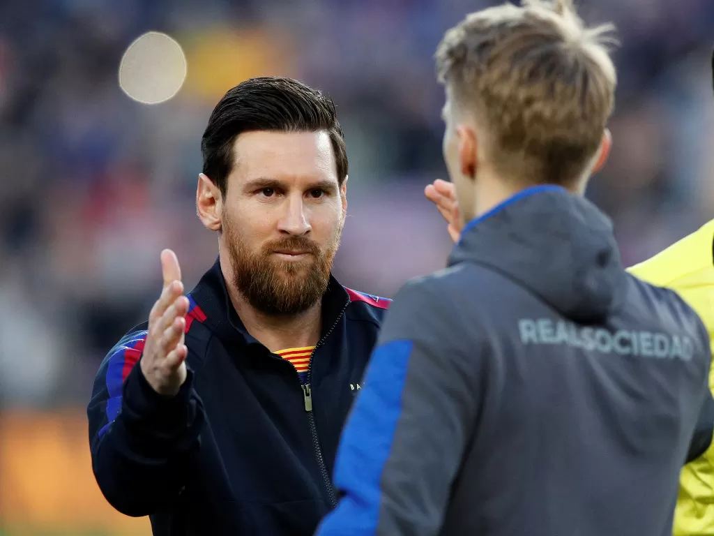 Megabintang Barcelona, Lionel Messi. (REUTERS/Albert Gea)